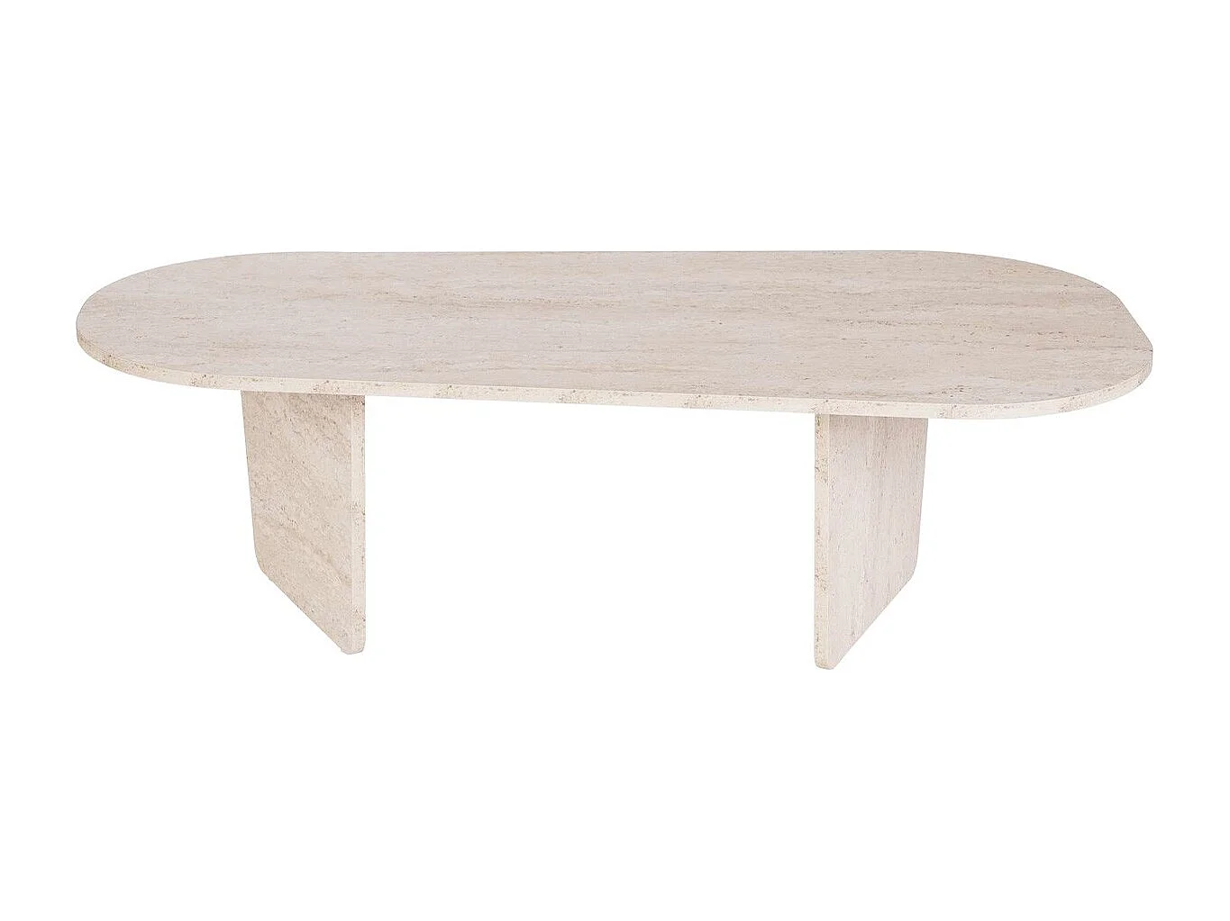 Table basse organique effet Travertin 130 cm - Ceane