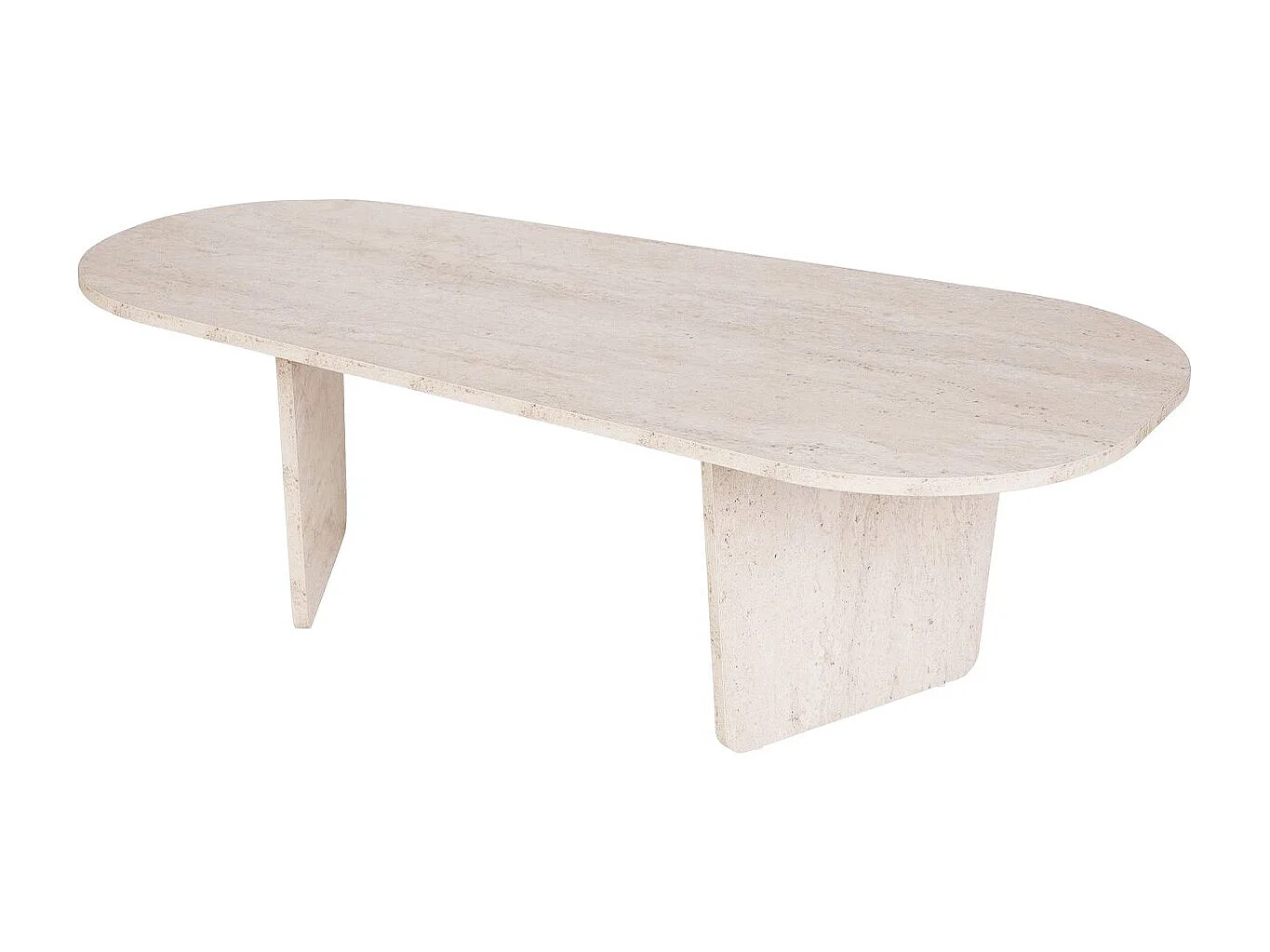 Table basse organique effet Travertin 130 cm - Ceane