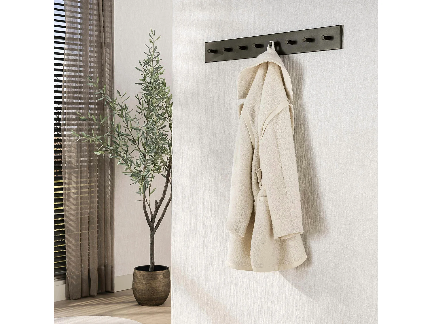 Portemanteau mural 8 crochets métal finition bronze RALF