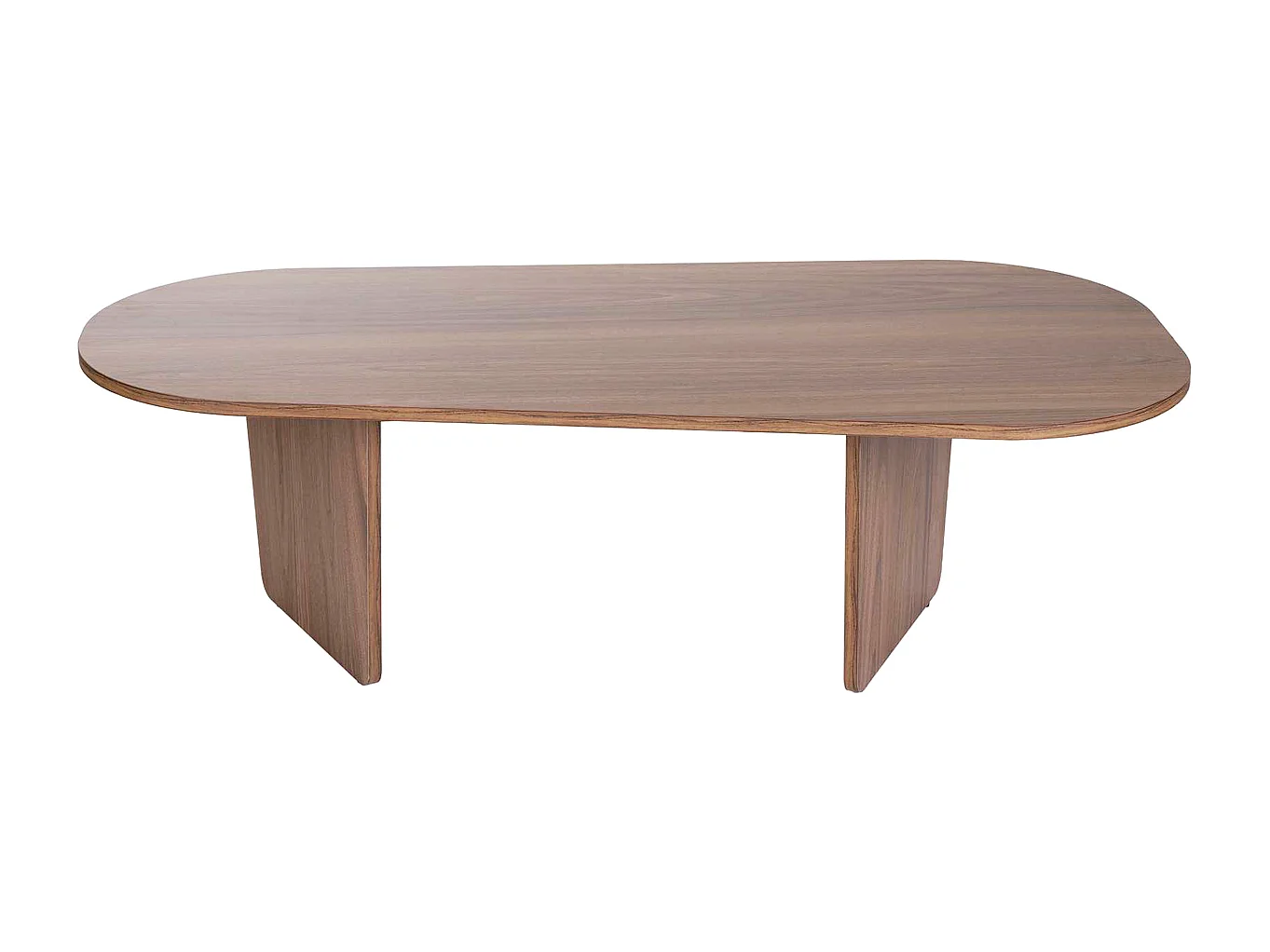 Table basse organique effet Noyer 130 cm - Ceane