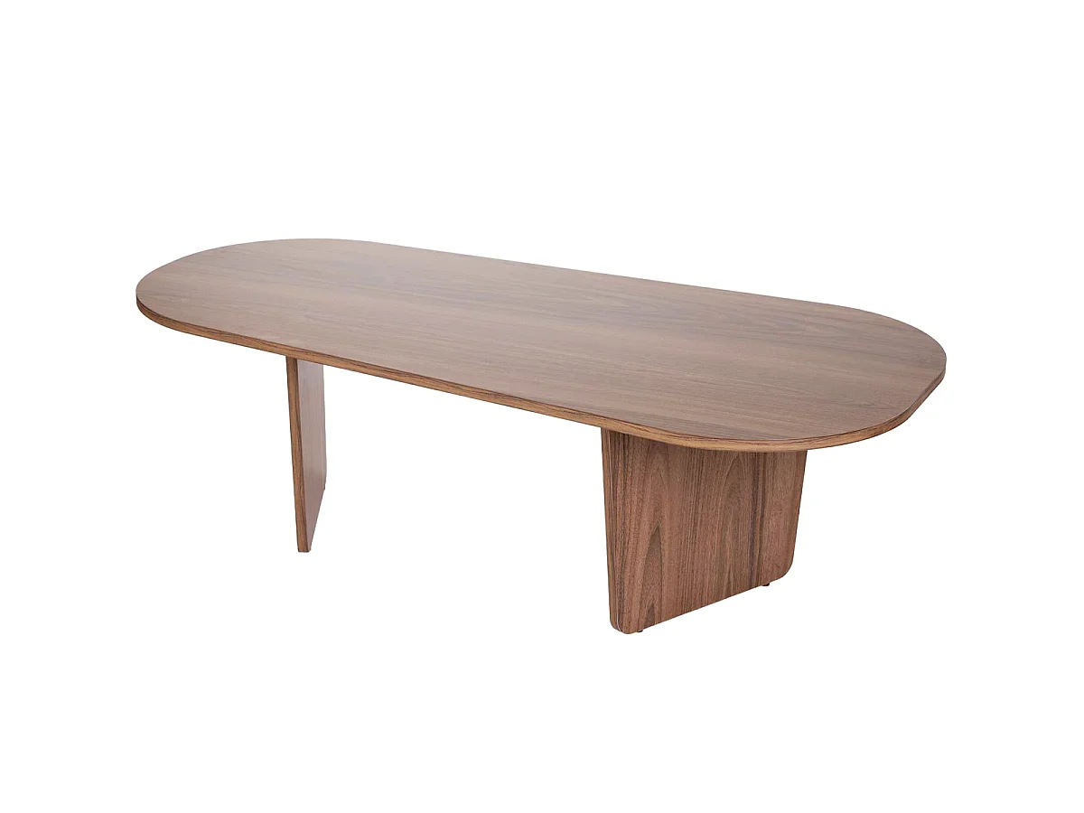 Table basse organique effet Noyer 130 cm - Ceane