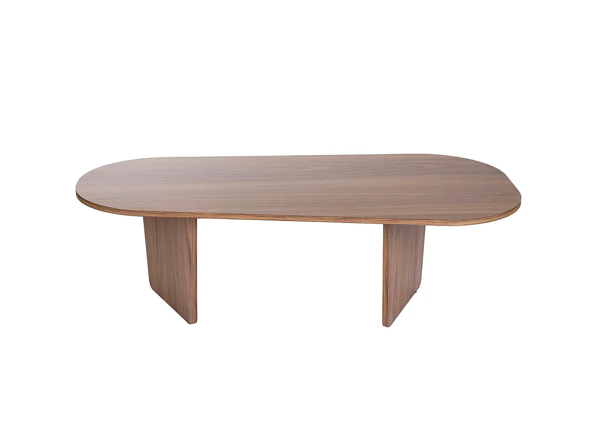 Table basse organique effet Noyer 130 cm - Ceane