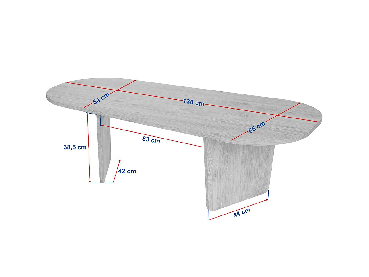 Table basse organique effet Noyer 130 cm - Ceane