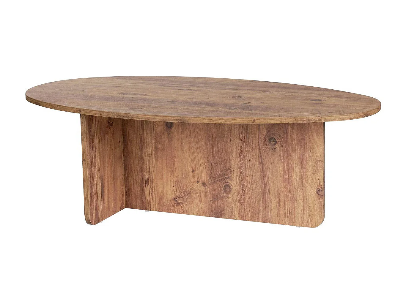 Table basse organique effet Bois foncé 120 cm - Nira