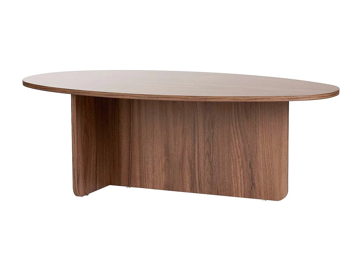 Table basse organique effet Noyer 120 cm - Nira