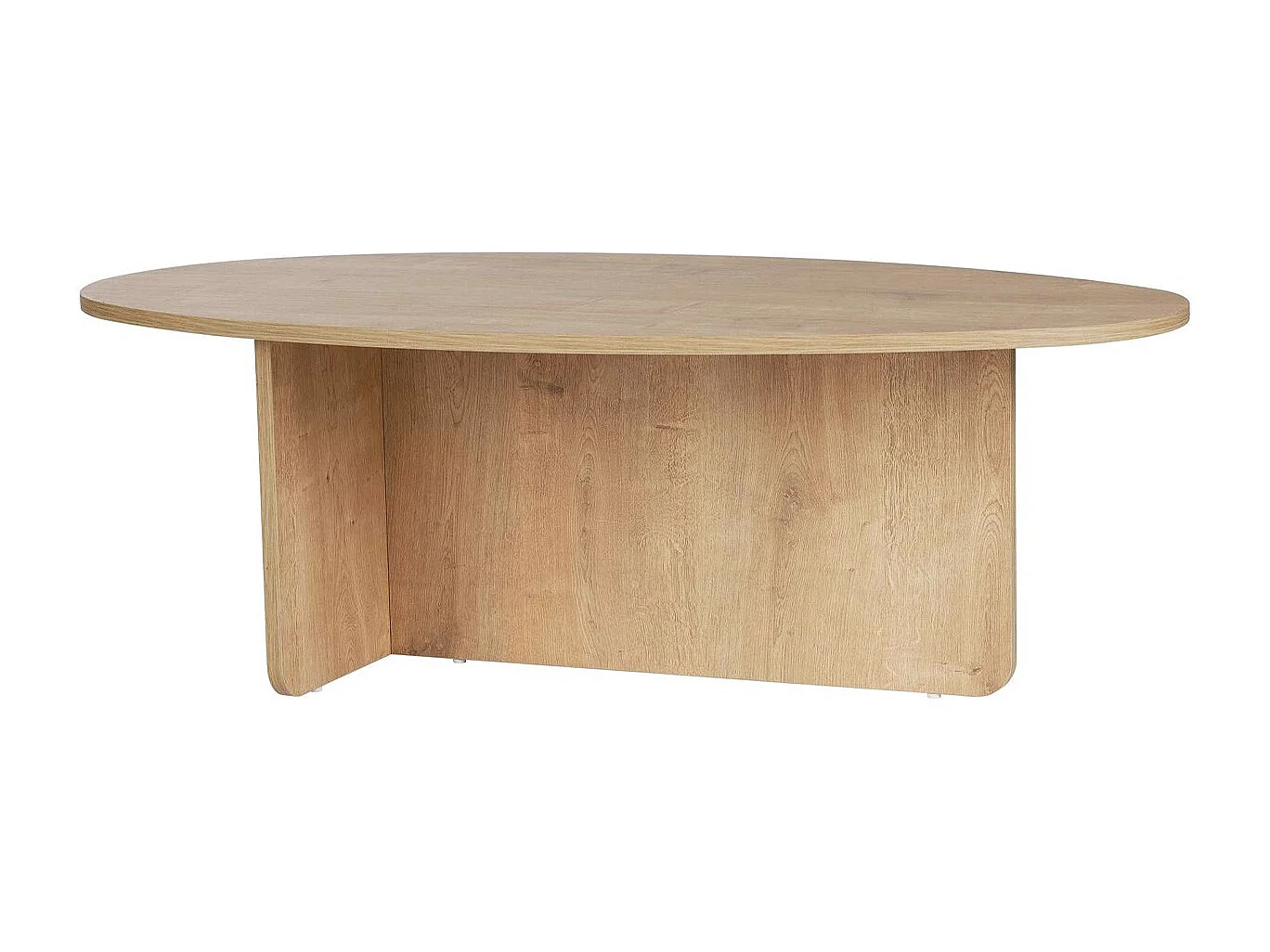 Table basse organique effet Chêne clair 120 cm - Nira