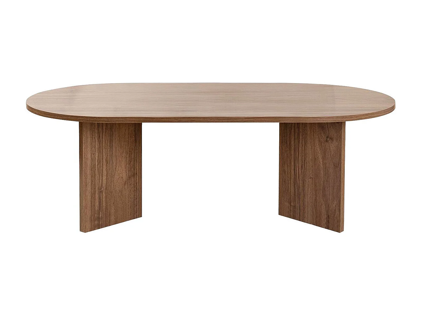 Table basse ovale effet Noyer 119 cm - Orane