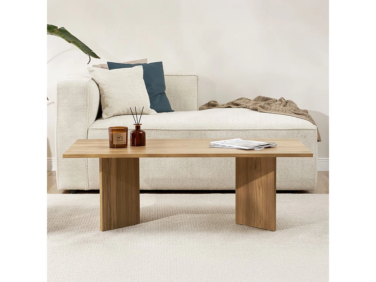 Table basse rectangulaire effet Chêne foncé 119 cm - Taona