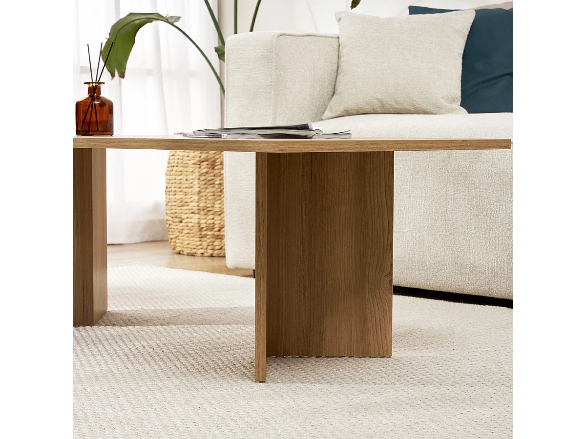 Table basse rectangulaire effet Chêne foncé 119 cm - Taona