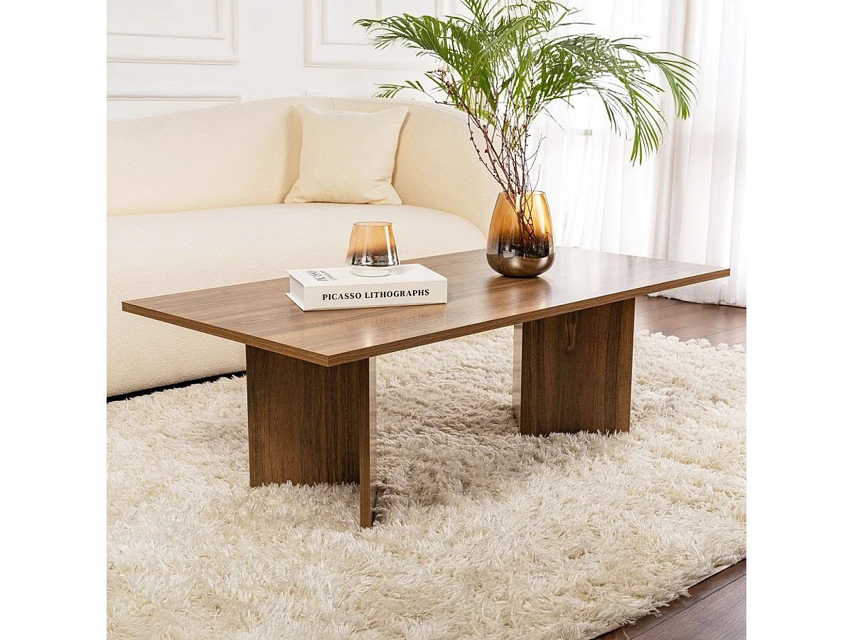 Table basse rectangulaire effet Noyer 119 cm - Taona