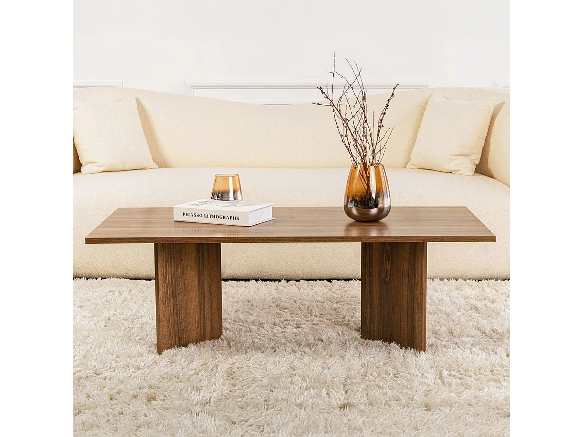 Table basse rectangulaire effet Noyer 119 cm - Taona