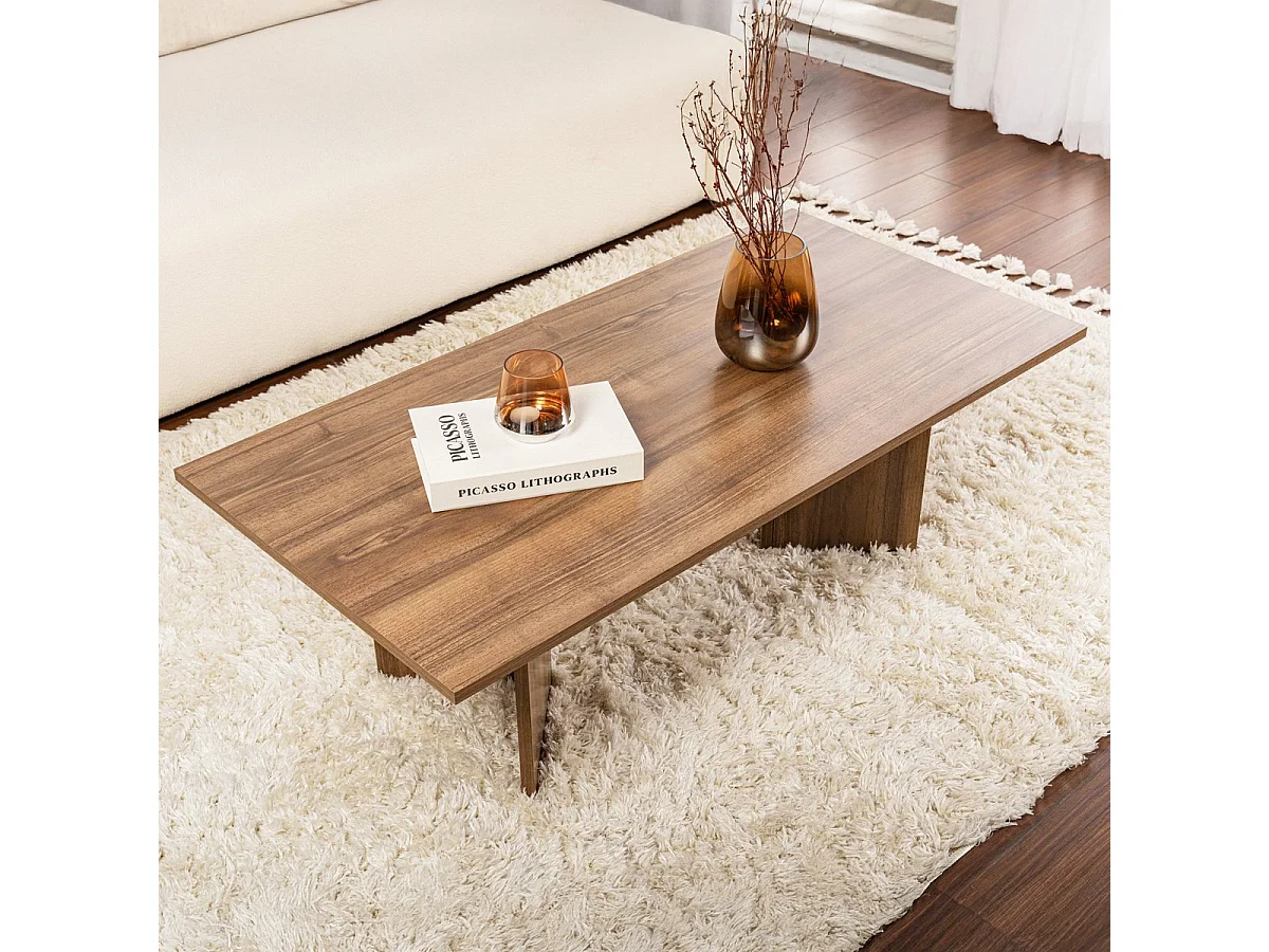 Table basse rectangulaire effet Noyer 119 cm - Taona