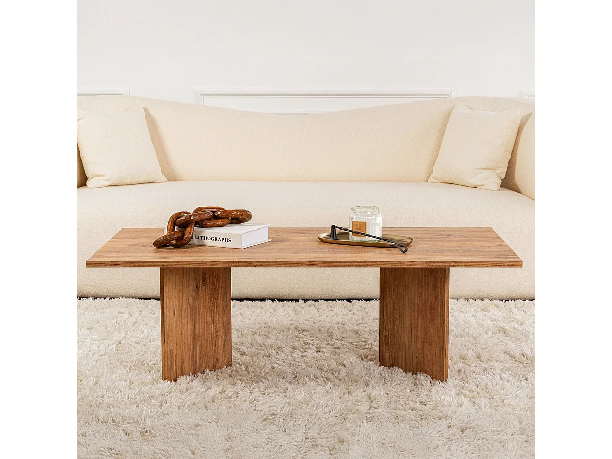 Table basse rectangulaire effet Bois 119 cm - Taona