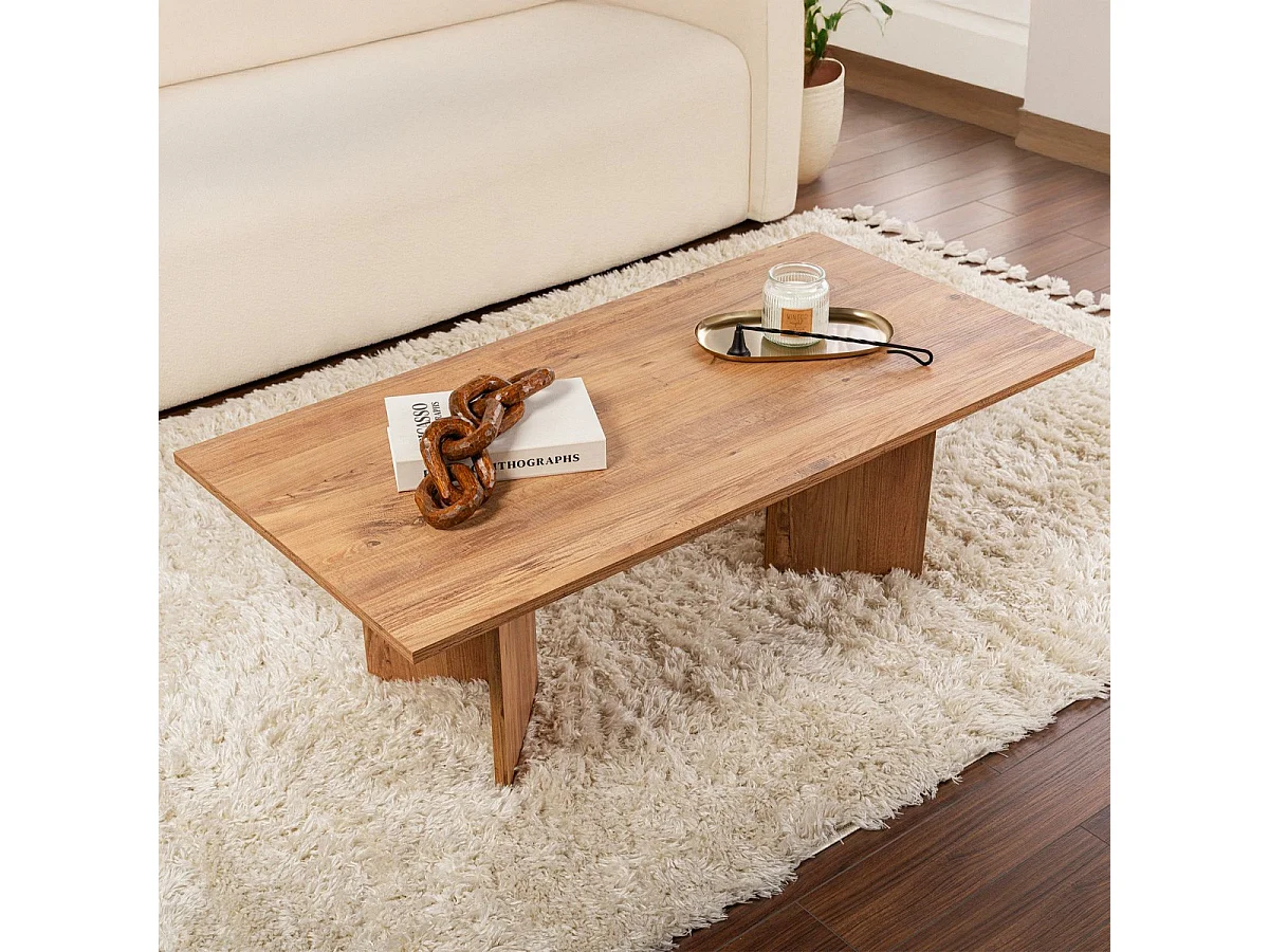 Table basse rectangulaire effet Bois 119 cm - Taona