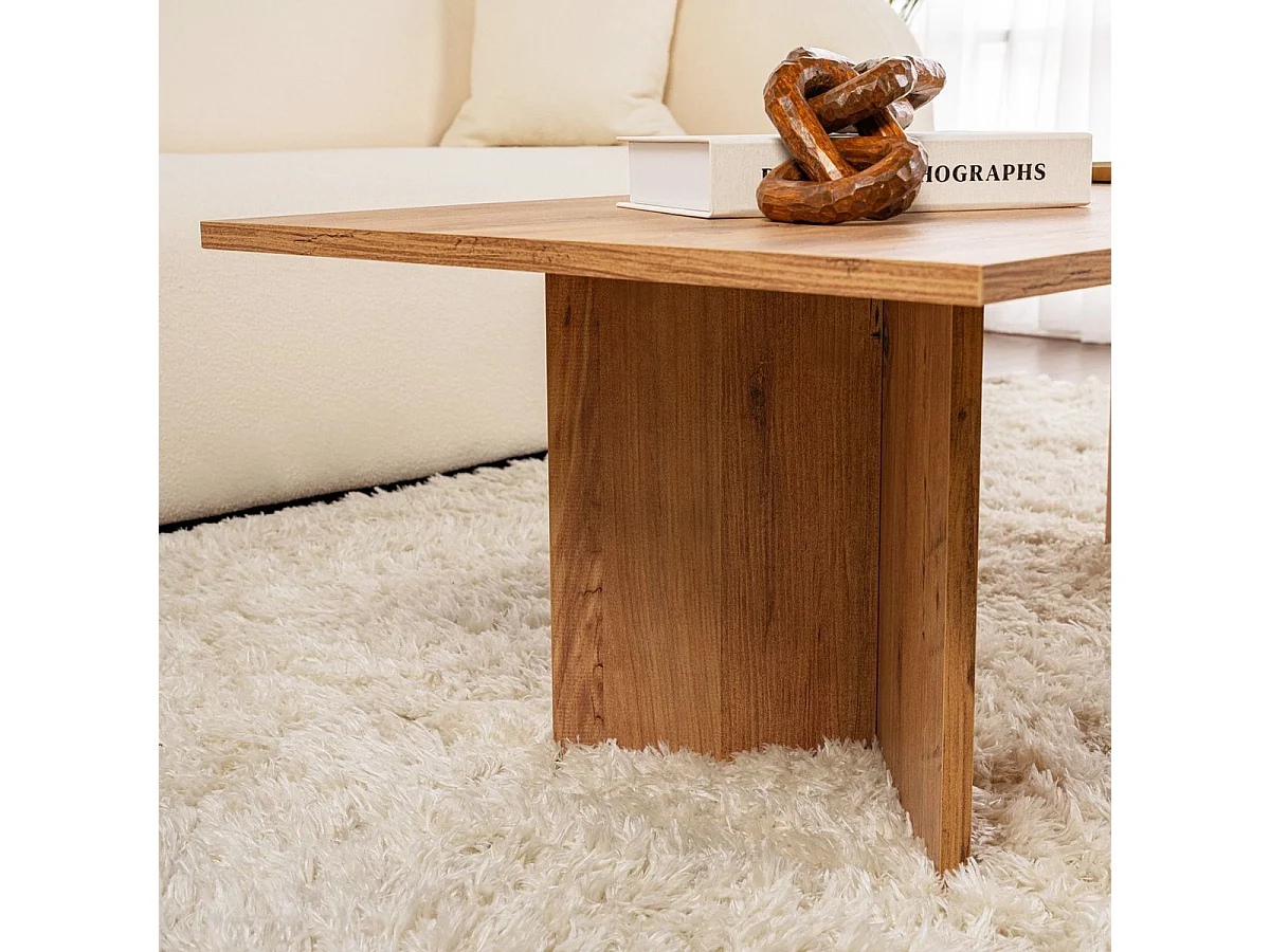 Table basse rectangulaire effet Bois 119 cm - Taona