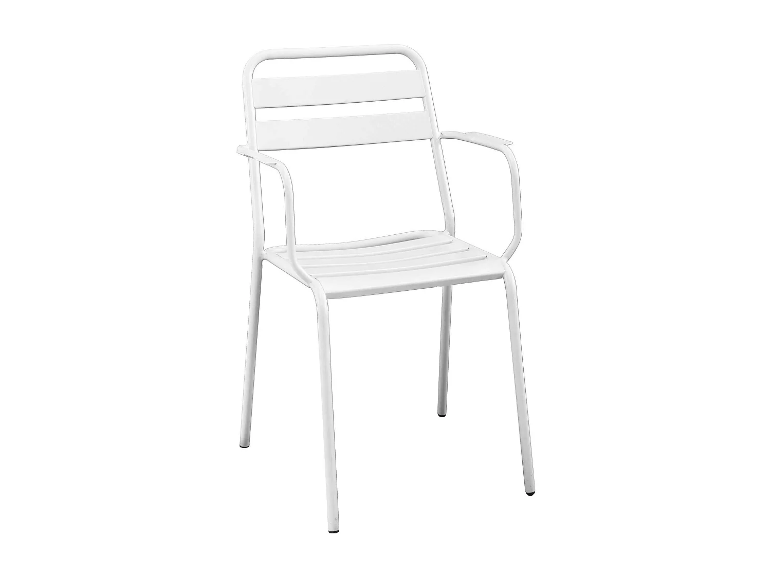 MilaniHome.it - Set Tavolo Rettangolare Fisso 110x70 Con 4 Poltrone In Ferro Bianco Per Esterno Giardinodi coloreBianco