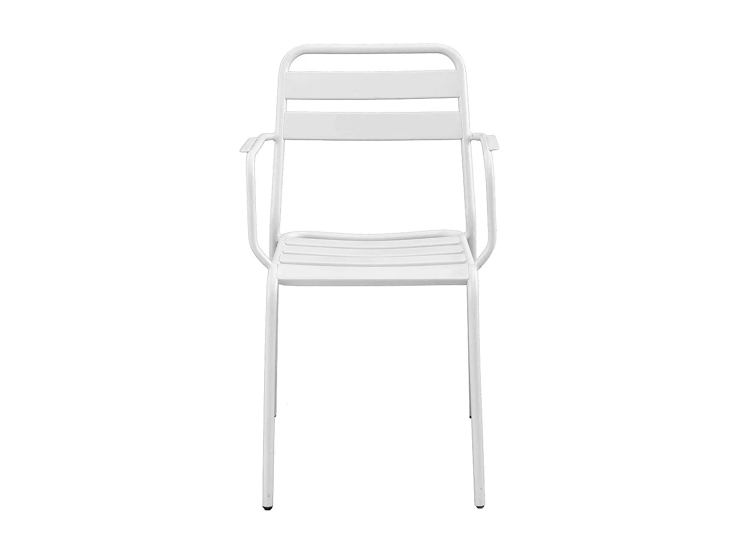 MilaniHome.it - Set Tavolo Rettangolare Fisso 110x70 Con 4 Poltrone In Ferro Bianco Per Esterno Giardinodi coloreBianco