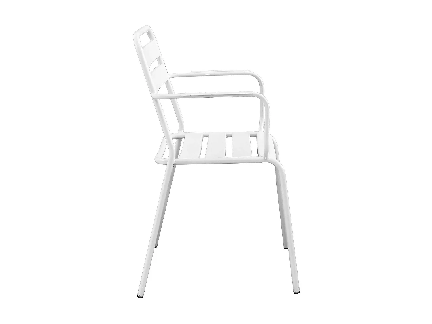 MilaniHome.it - Set Tavolo Rettangolare Fisso 110x70 Con 4 Poltrone In Ferro Bianco Per Esterno Giardinodi coloreBianco