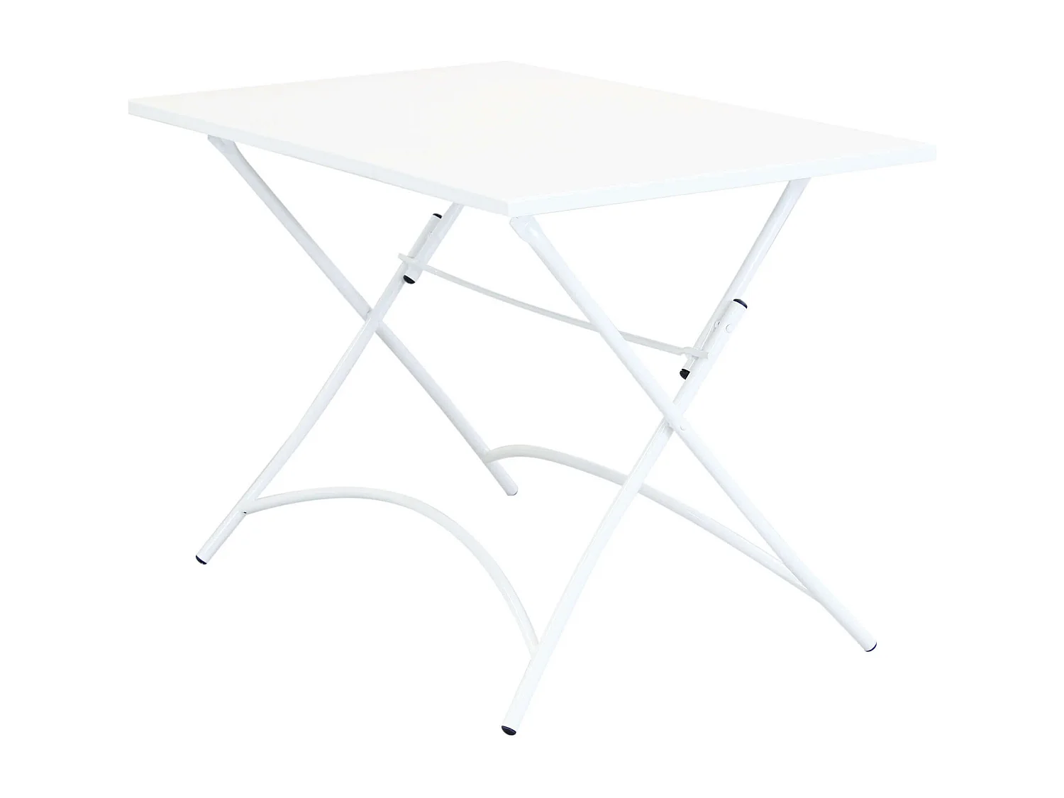 Milani Home - Set Tavolo Rettangolare Fisso 110x70 Con 4 Poltrone In Ferro Bianco Per Esterno Giardino - Bianco