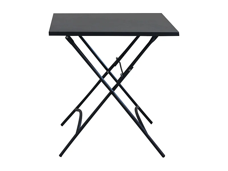 MilaniHome.it - Set Tavolo Quadrato Fisso 70x70 Con 2 Poltrone In Ferro Nero Per Esterno Giardinodi coloreAntracite