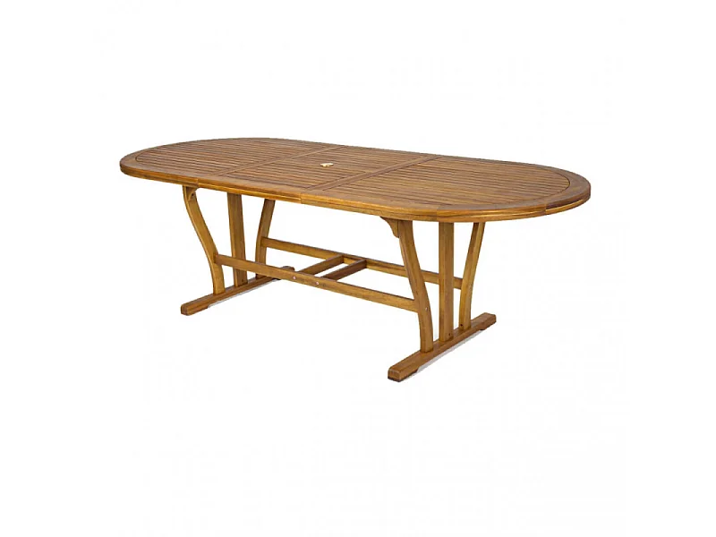 OVALER AKAZIENHOLZTISCH 180/240x100 cm DOUBLE