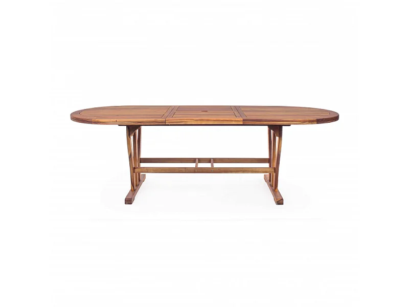 OVALER AKAZIENHOLZTISCH 180/240x100 cm DOUBLE