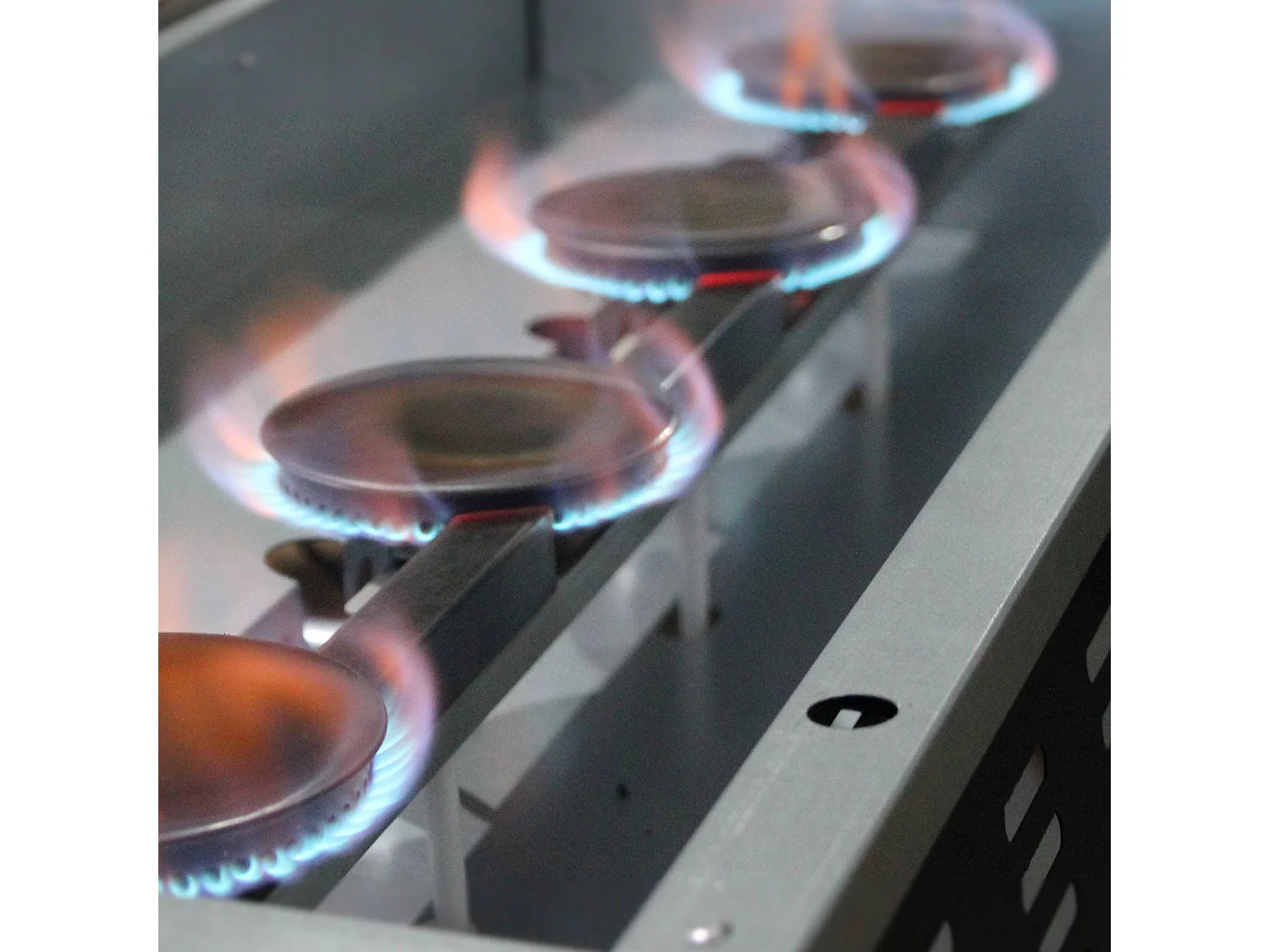 Plancha de gas 4 quemadores de acero inoxidable con utensilios, 10kw