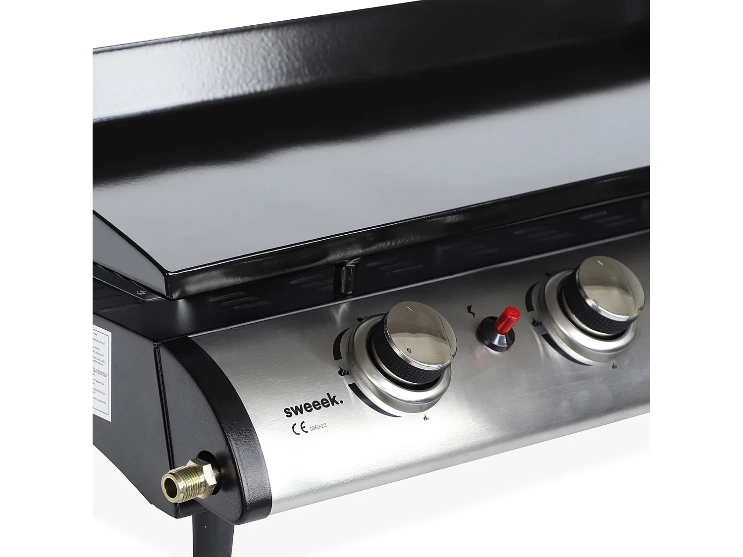 Plancha de gas 4 quemadores de acero inoxidable con utensilios, 10kw