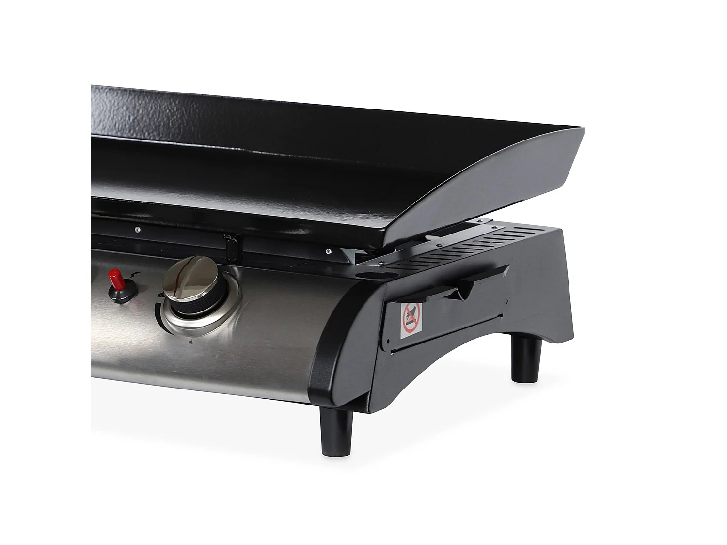 Plancha de gas 4 quemadores de acero inoxidable con utensilios, 10kw