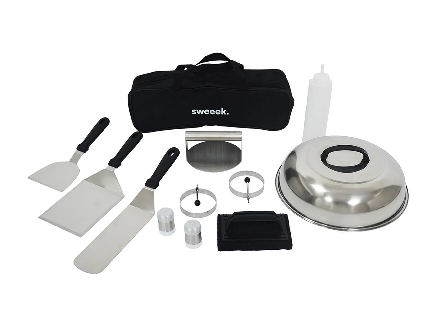 Plancha de gas 4 quemadores de acero inoxidable con carrito y