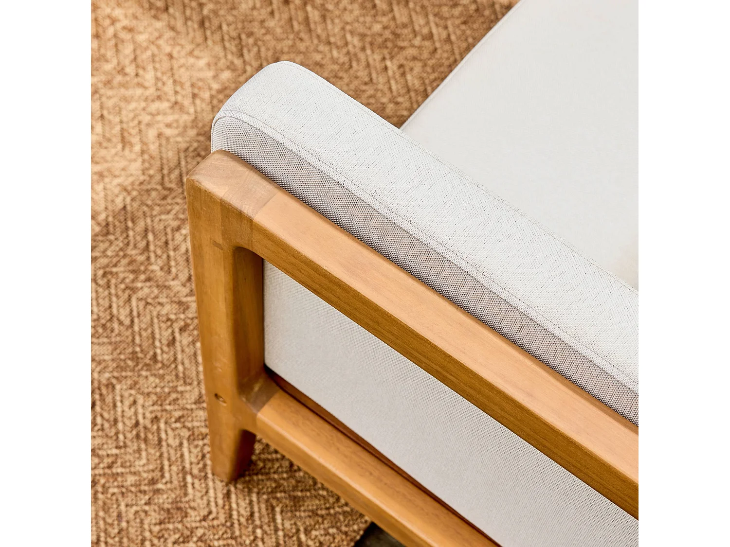 Conjunto de jardín de madera de acacia, 4 plazas natural