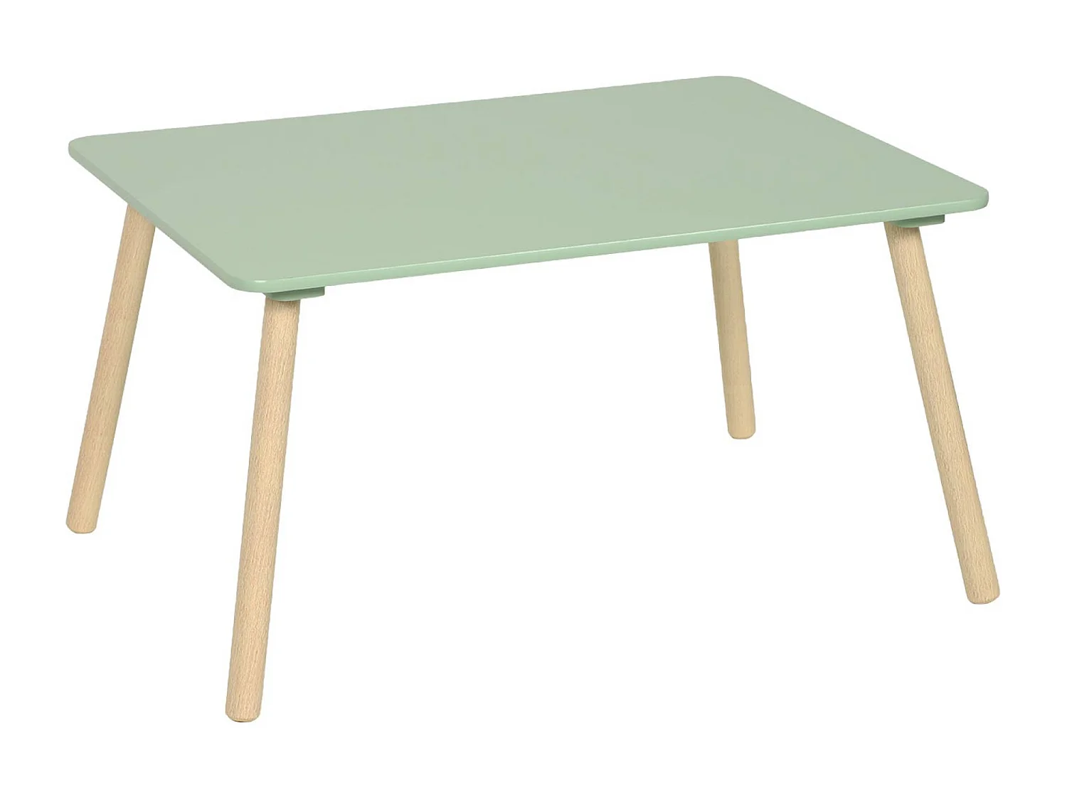 Table rectangulaire enfant bois de pin 4 assises vert - Judith