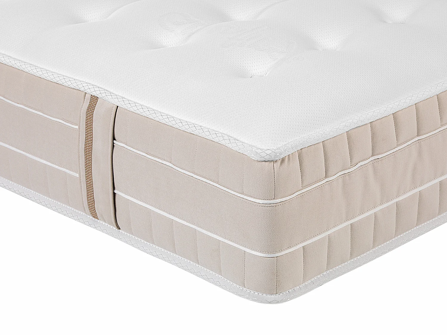 Matelas 160 x 200 cm ressorts ensachés 5 zones accueil mémoire de forme et coutil anti-punaises de lit ép.24 cm - VIREVO de NATUREA