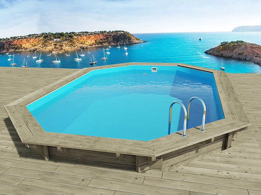 Piscina de madera "Seychelles" - 4,00 x 3,00 x 1,20 m