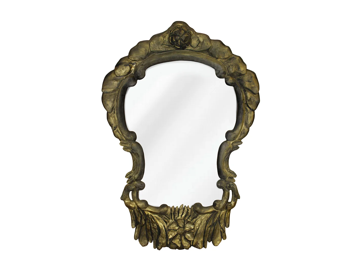 Specchio decorativo da parete artigianale intagliato in legno di faggio e verniaciato d' oro, forma diamante