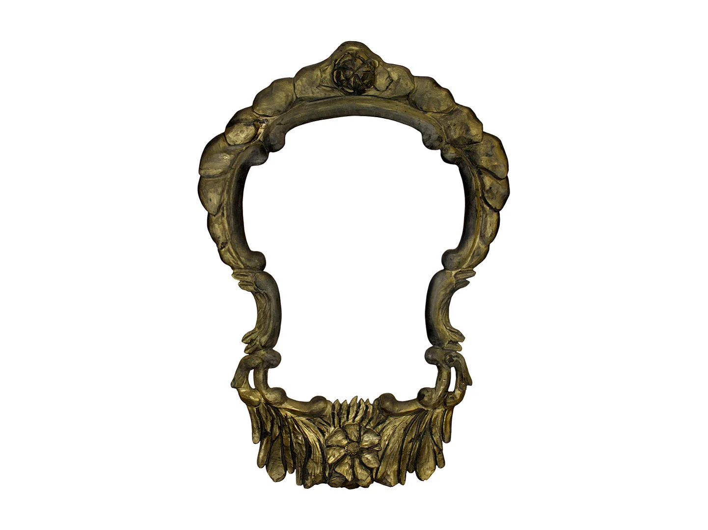 Specchio decorativo da parete artigianale intagliato in legno di faggio e verniaciato d' oro, forma diamante