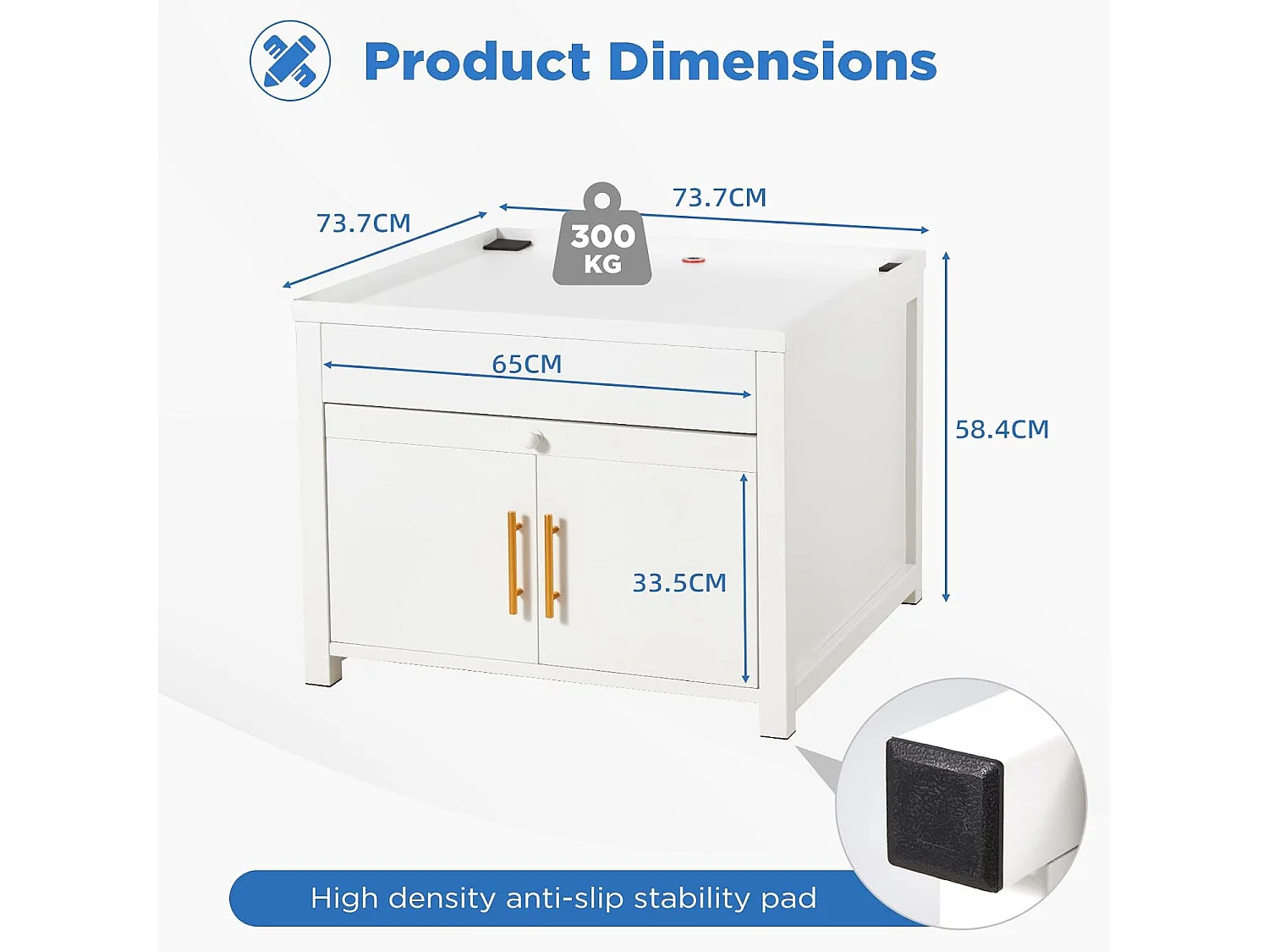 YODOLLA Waschmaschinen Untergestell mit Schubladen, Hochbelastbarer Unterschrank mit Ausziehregal & Stauraum, Weiß
