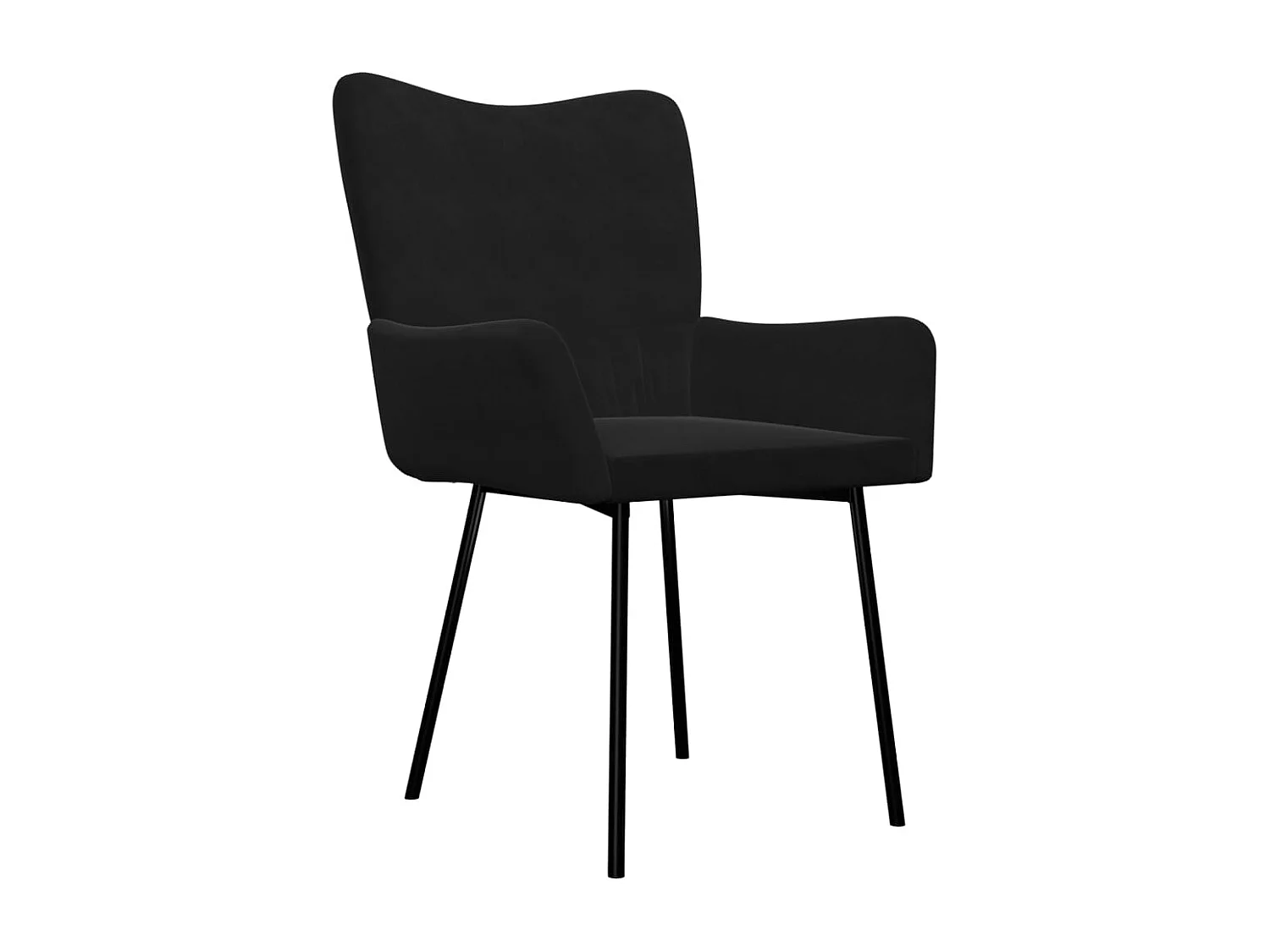 Dalira  Chaises à manger lot de 2 Noir Velours