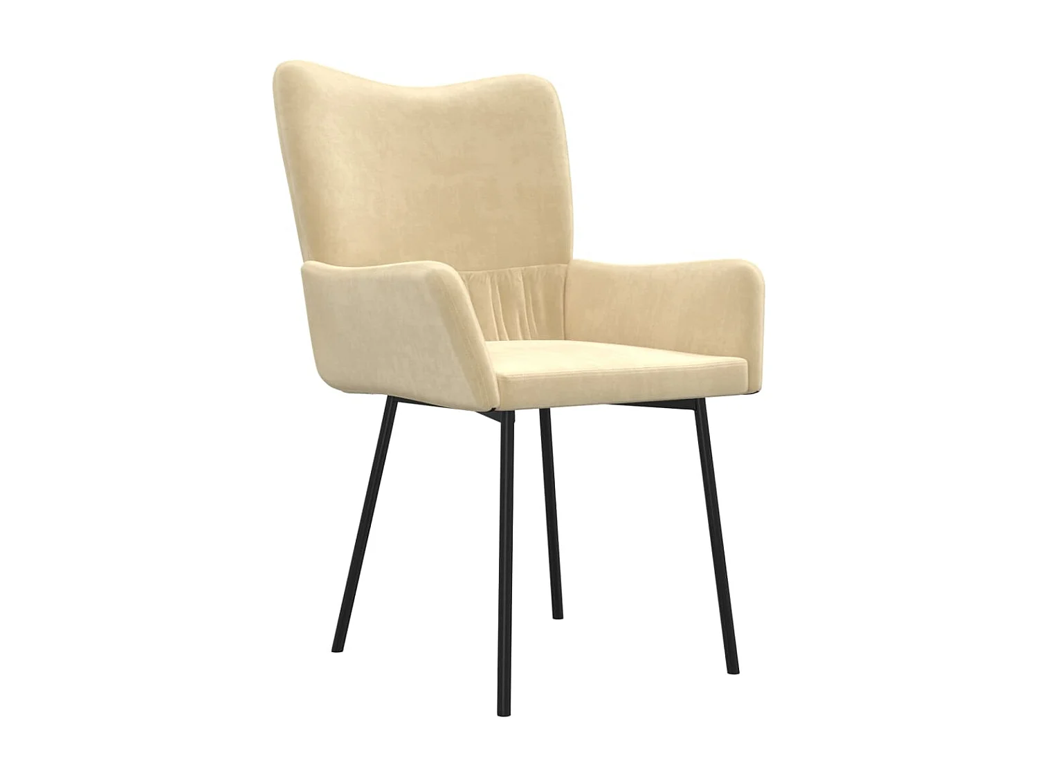 Dalira  Sillas de comedor 2 unidades terciopelo crema