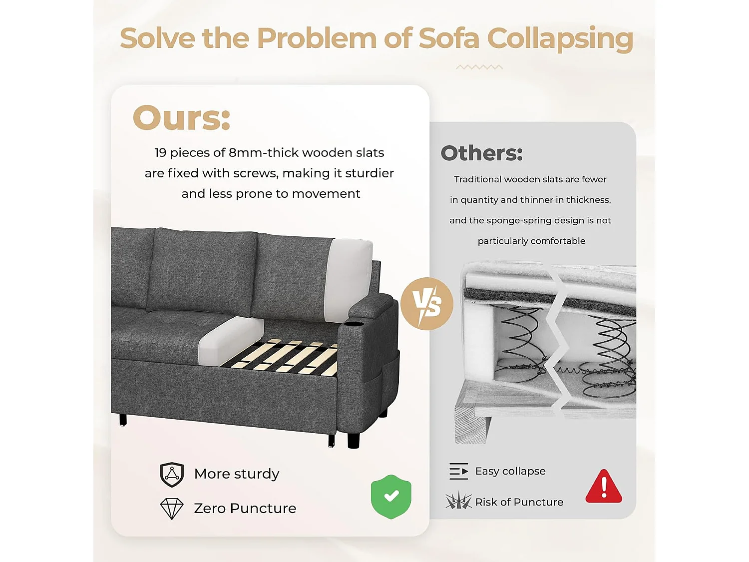 YODOLLA Schlafsofa 3-in-1, Umschaltbare Chaiselongue, Leder Schlafsofa mit Bettkasten, USB & Tassenhalter, Ausziehsofa für Wohnzimmer & Wohnung, Grau