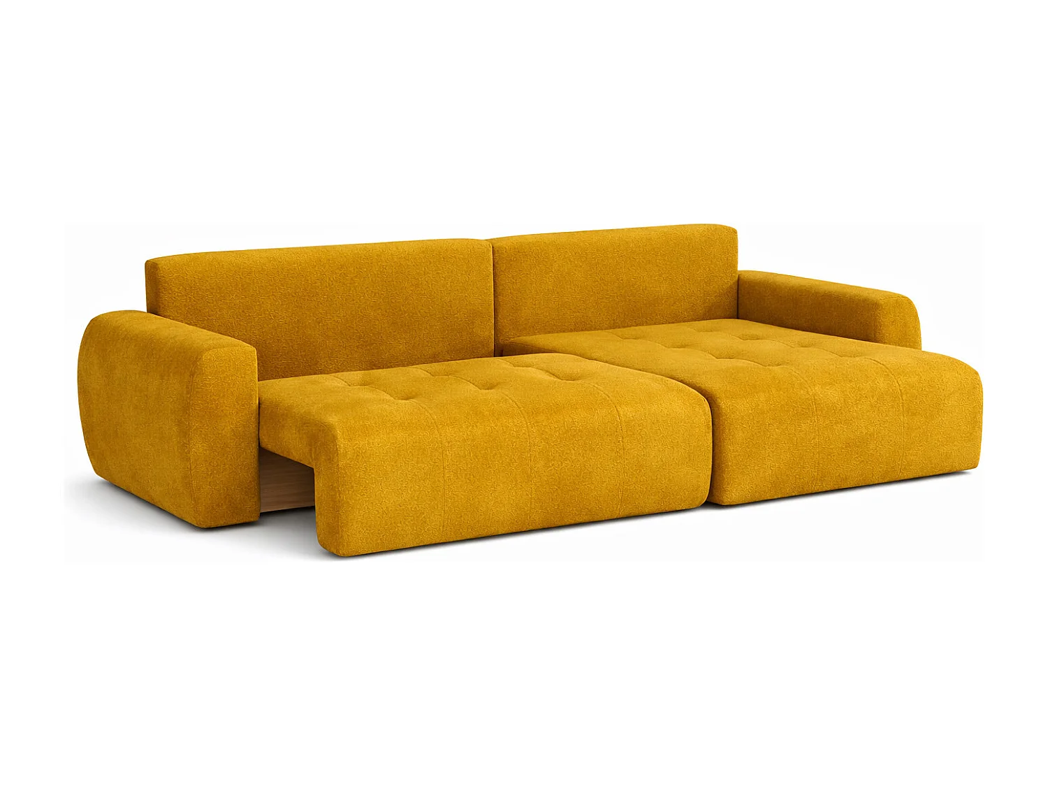 Hoekslaapbank met slaapfunctie en opbergruimte, L-vorm, Ivo XL, veloursstof Salvador, Geel, Rechts