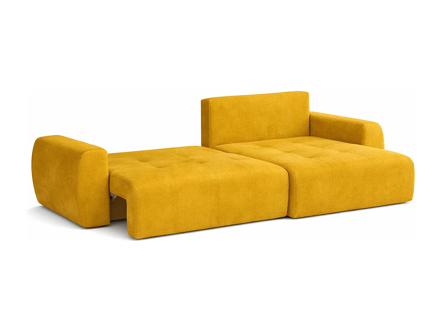 Hoekslaapbank met slaapfunctie en opbergruimte, L-vorm, Ivo XL, veloursstof Salvador, Geel, Rechts