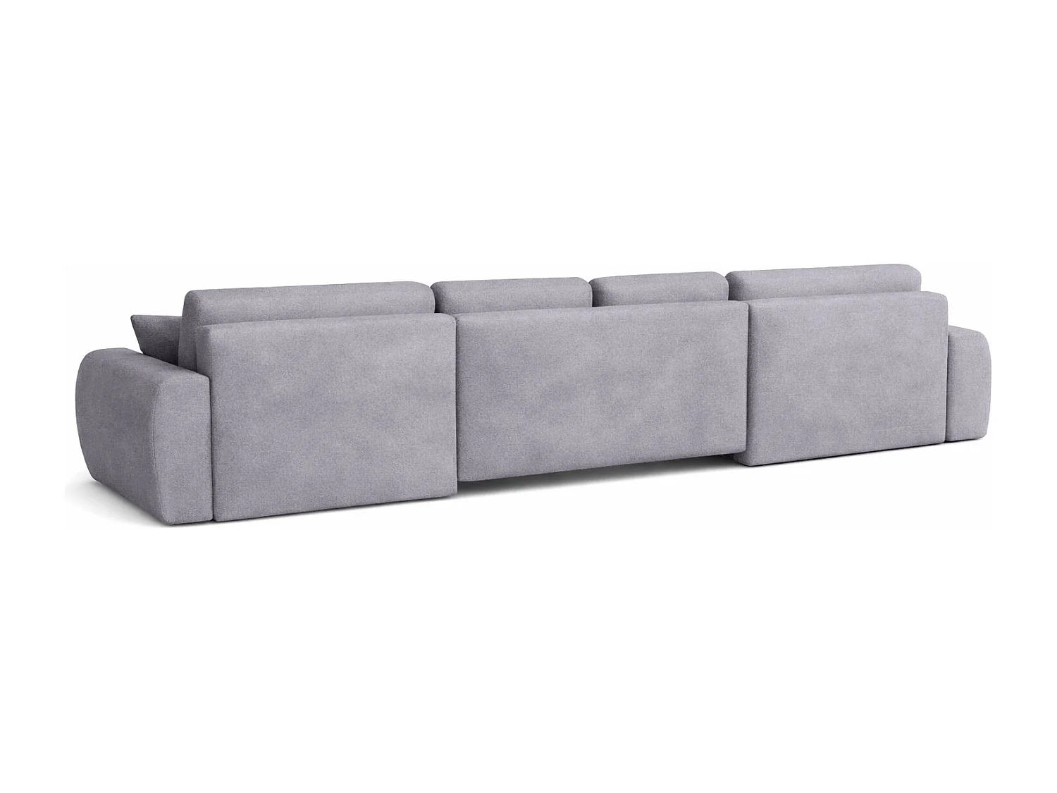 Hoekbank in U-vorm met slaapfunctie en opbergruimte Ivo U, velours Salvador, Grijs