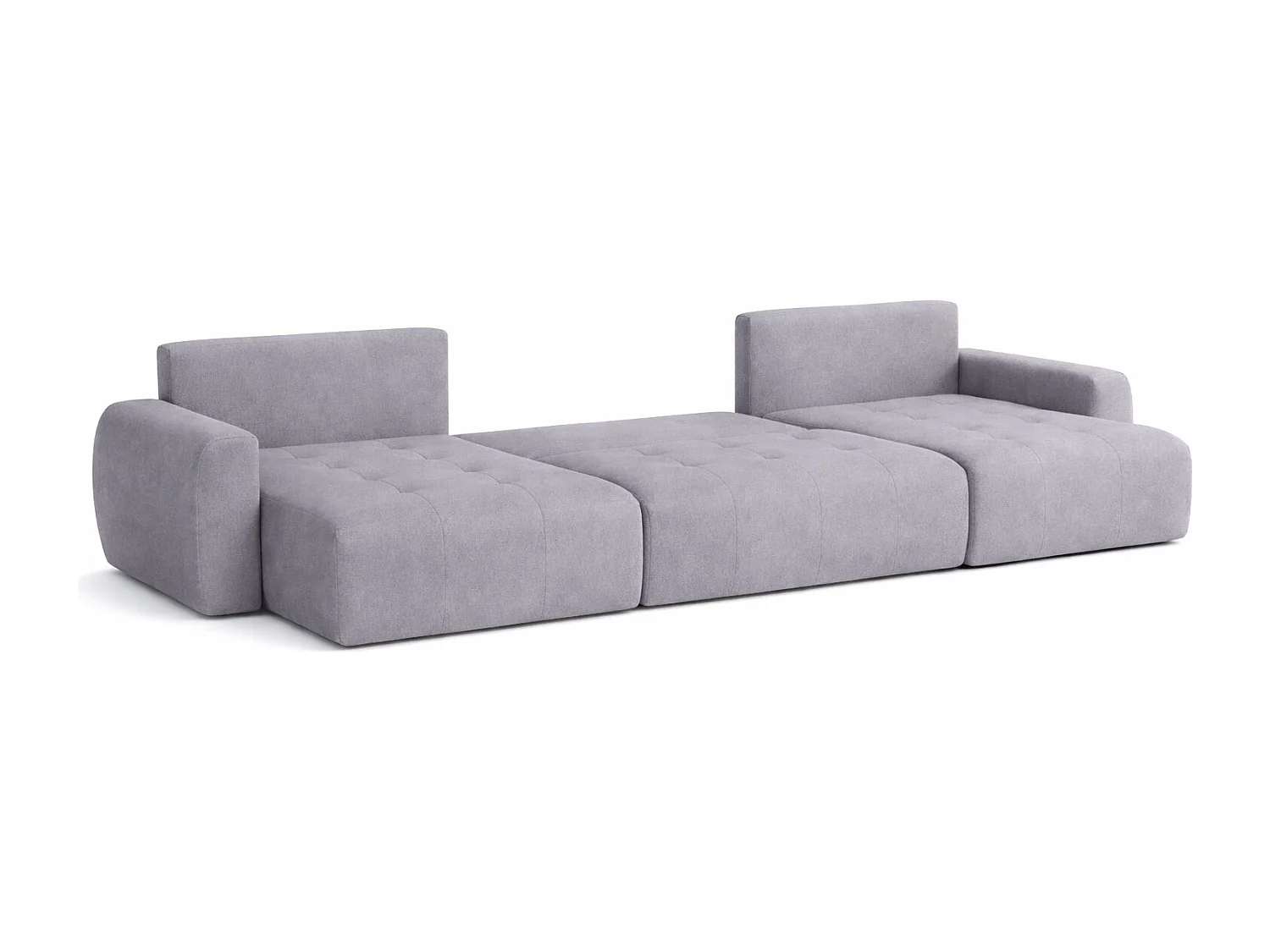 Canapé d’angle en U avec fonction couchage et coffre de rangement Ivo U XL, velours Salvador, Gris