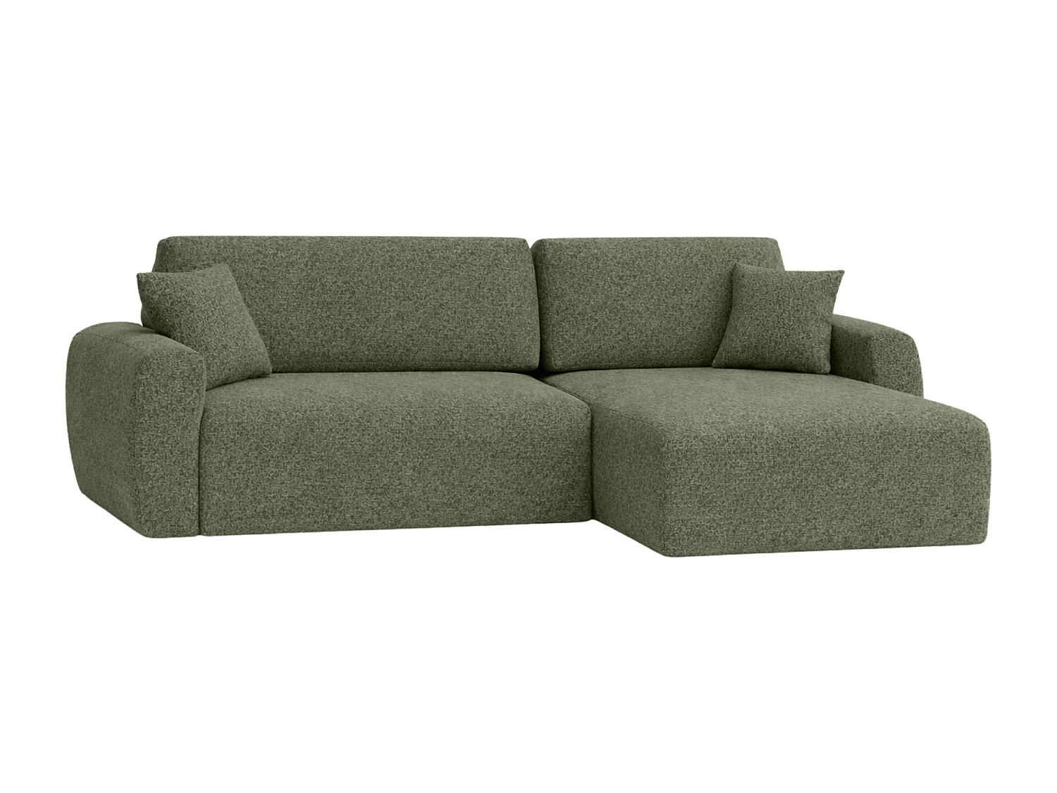 Canapé d'angle convertible avec coffre de rangement Ariel L, Chenille, tissu Artico, Mousse, côté droit