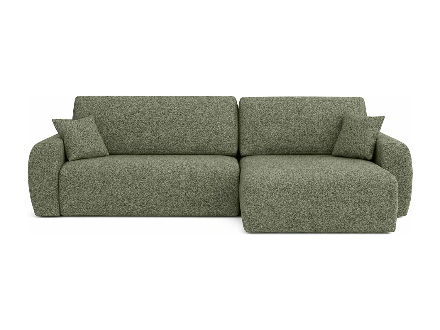 Canapé d'angle convertible avec coffre de rangement Ariel L, Chenille, tissu Artico, Mousse, côté droit