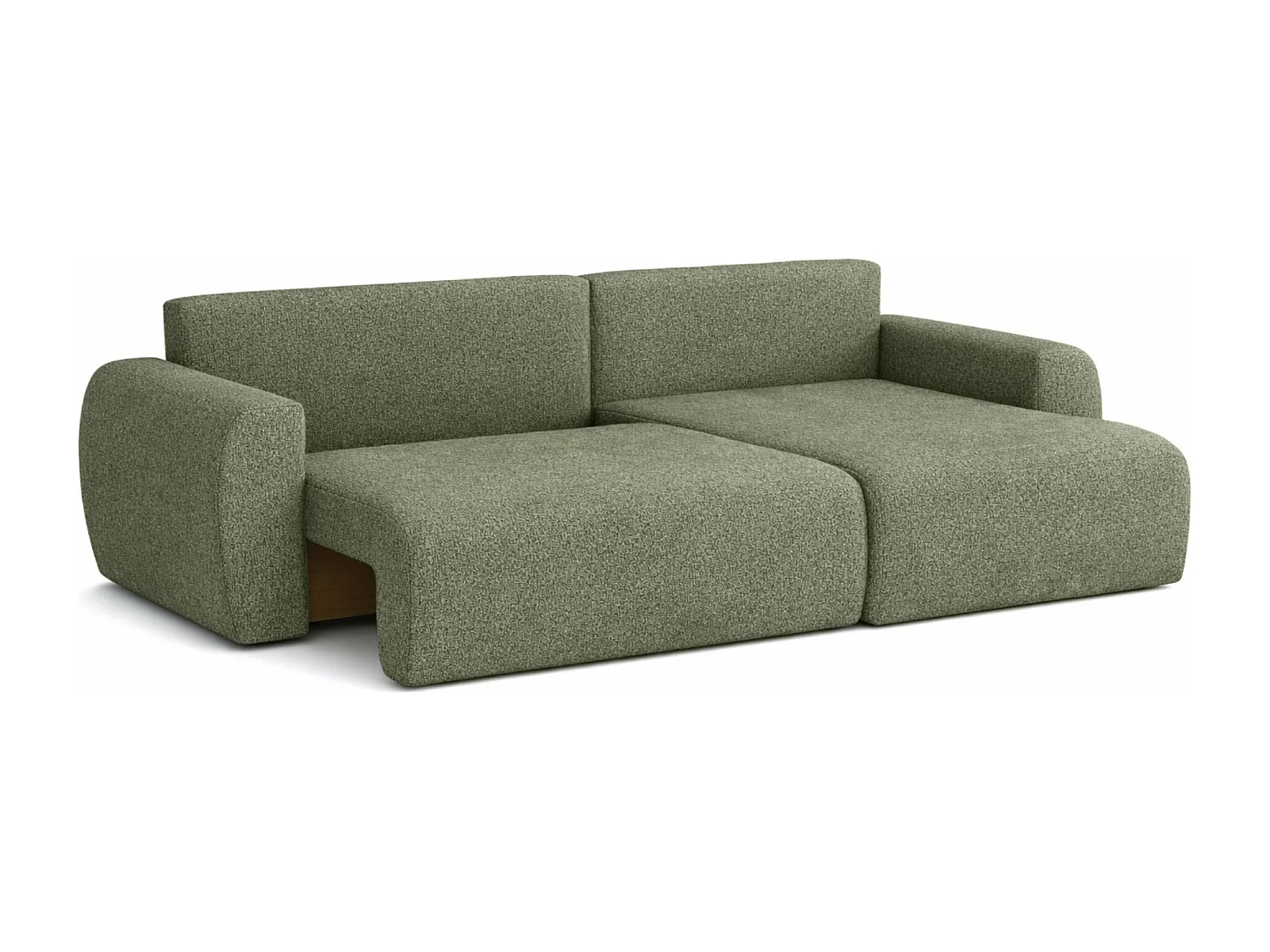 Canapé d'angle convertible avec coffre de rangement Ariel L, Chenille, tissu Artico, Mousse, côté droit