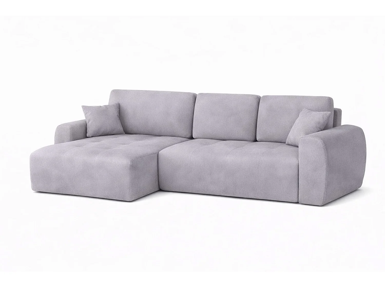 Hoekslaapbank met slaapfunctie en opbergruimte, L-vorm, Ivo L, veloursstof Salvador, Grijs, Links