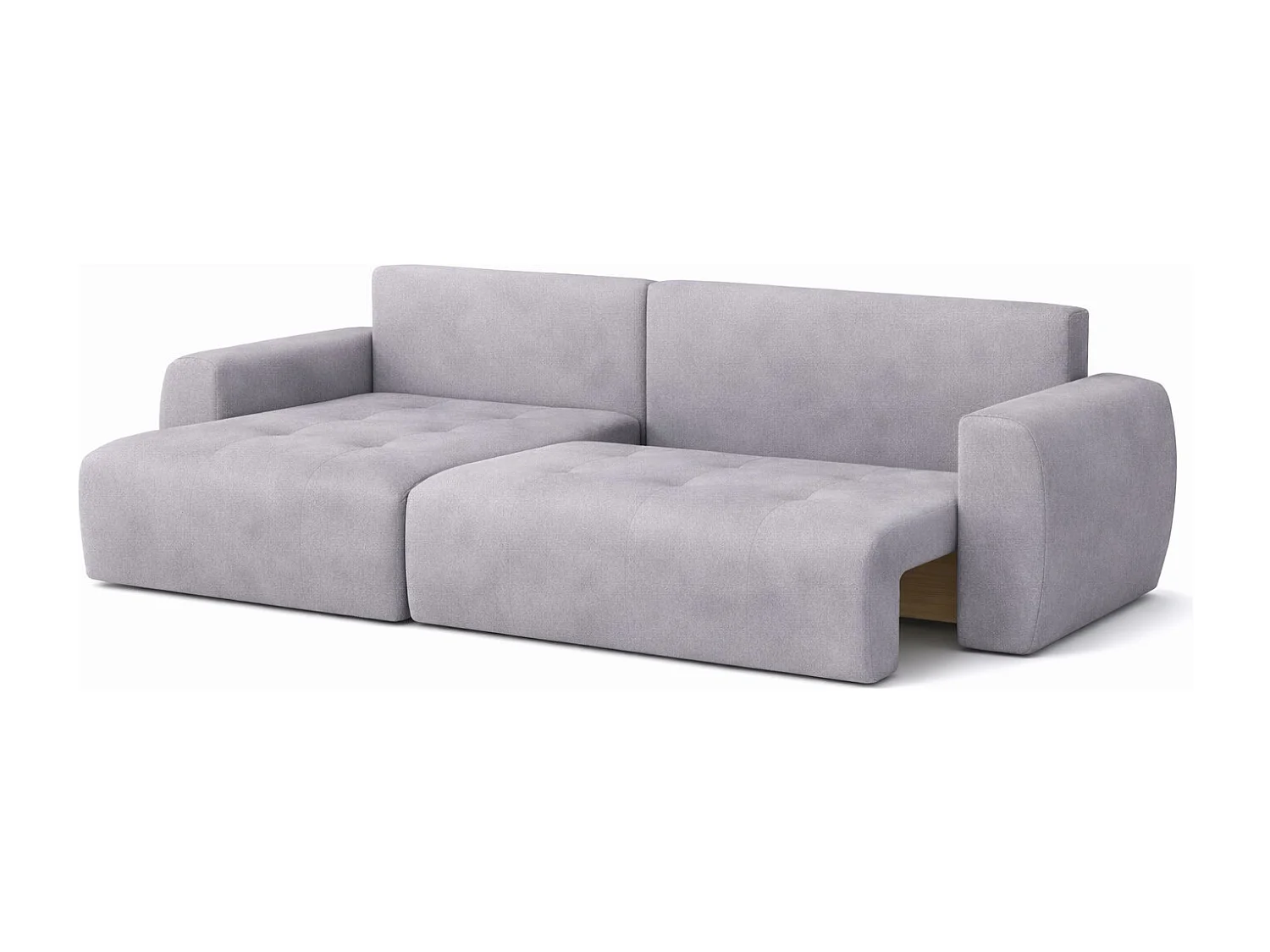 Hoekslaapbank met slaapfunctie en opbergruimte, L-vorm, Ivo L, veloursstof Salvador, Grijs, Links