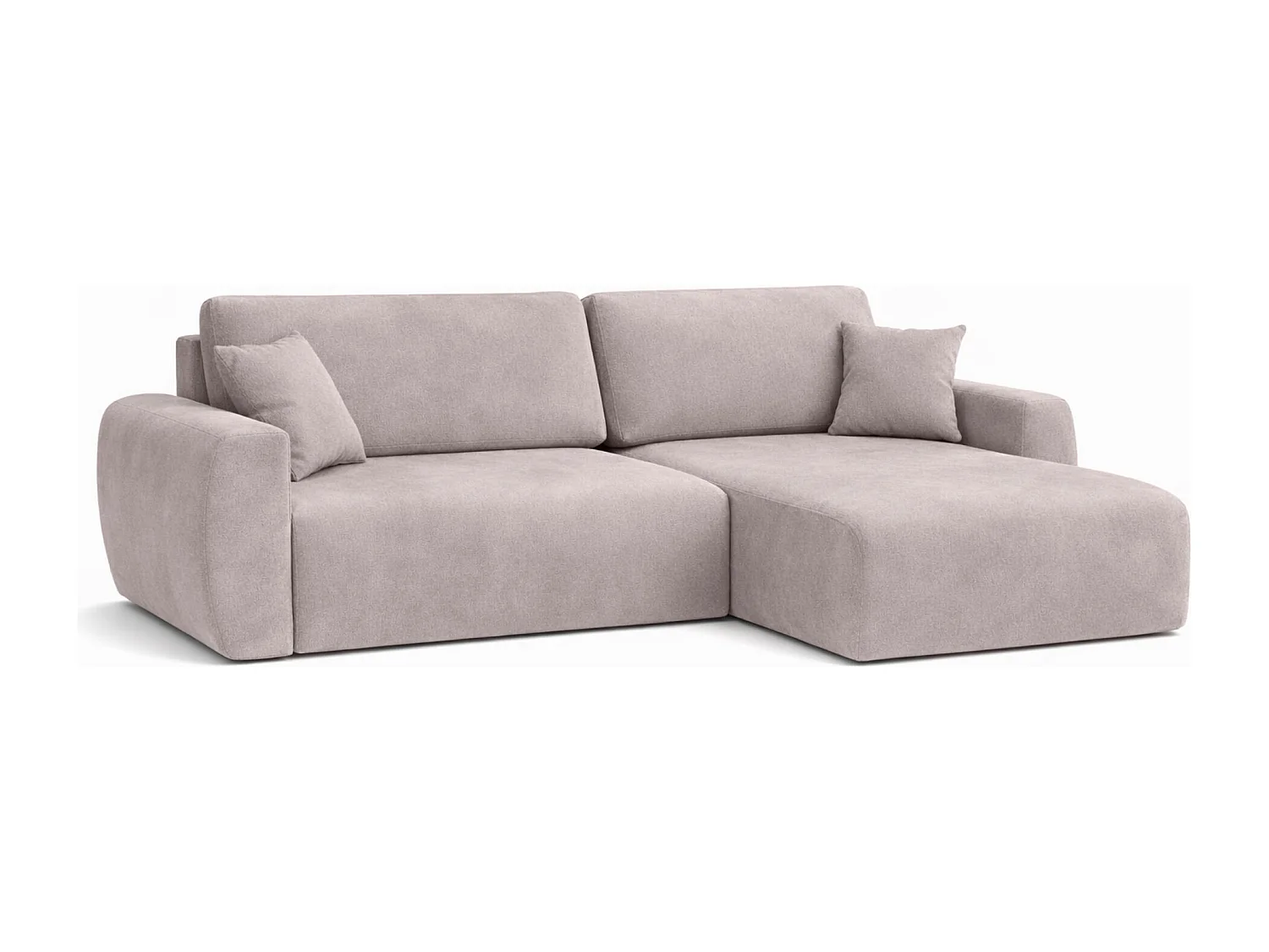 Canapé d'angle convertible avec coffre de rangement Ariel L, velours, tissu Salvador, gris, côté droit